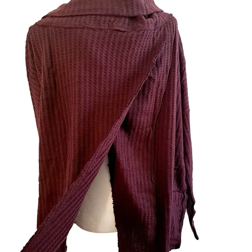 Free People Split Back Oversized Cowl Neck Thermal Top